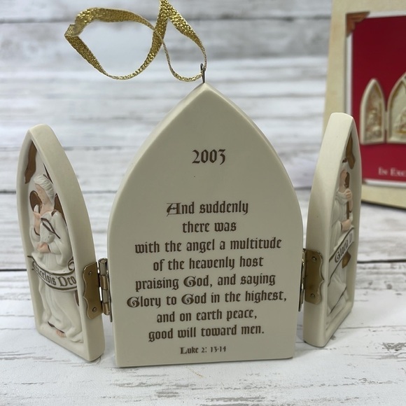 HALLMARK “In Excelsis Deo” 2003 vintage Christmas ornament ceramic - Picture 2 of 7